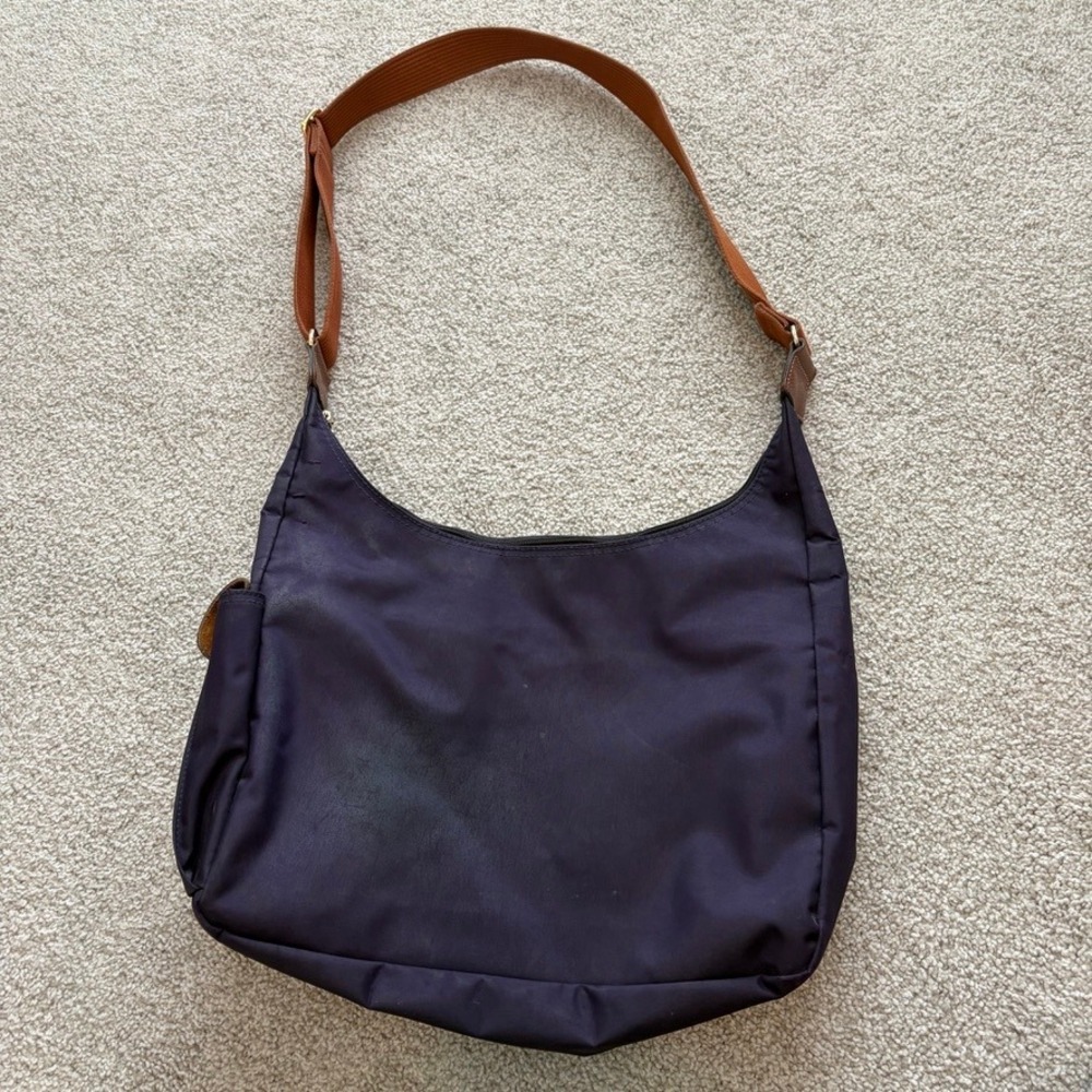 Longchamp Le Pliage Hobo Crossbody Bag Purple Nylon Casual Purse Travel - Picture 9 of 11
